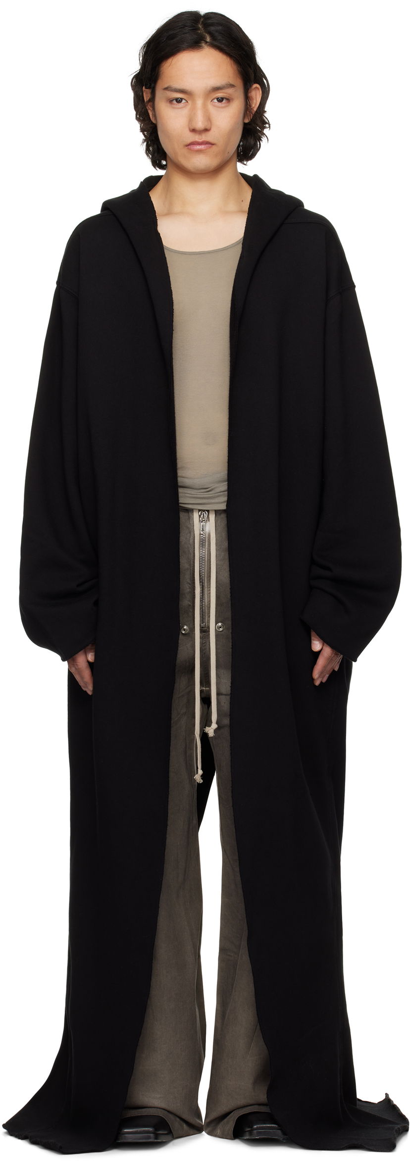 Sweater Rick Owens Rick Owens DRKSHDW Hollywood Dragging Hoodie Svart | DU01E3277 F
