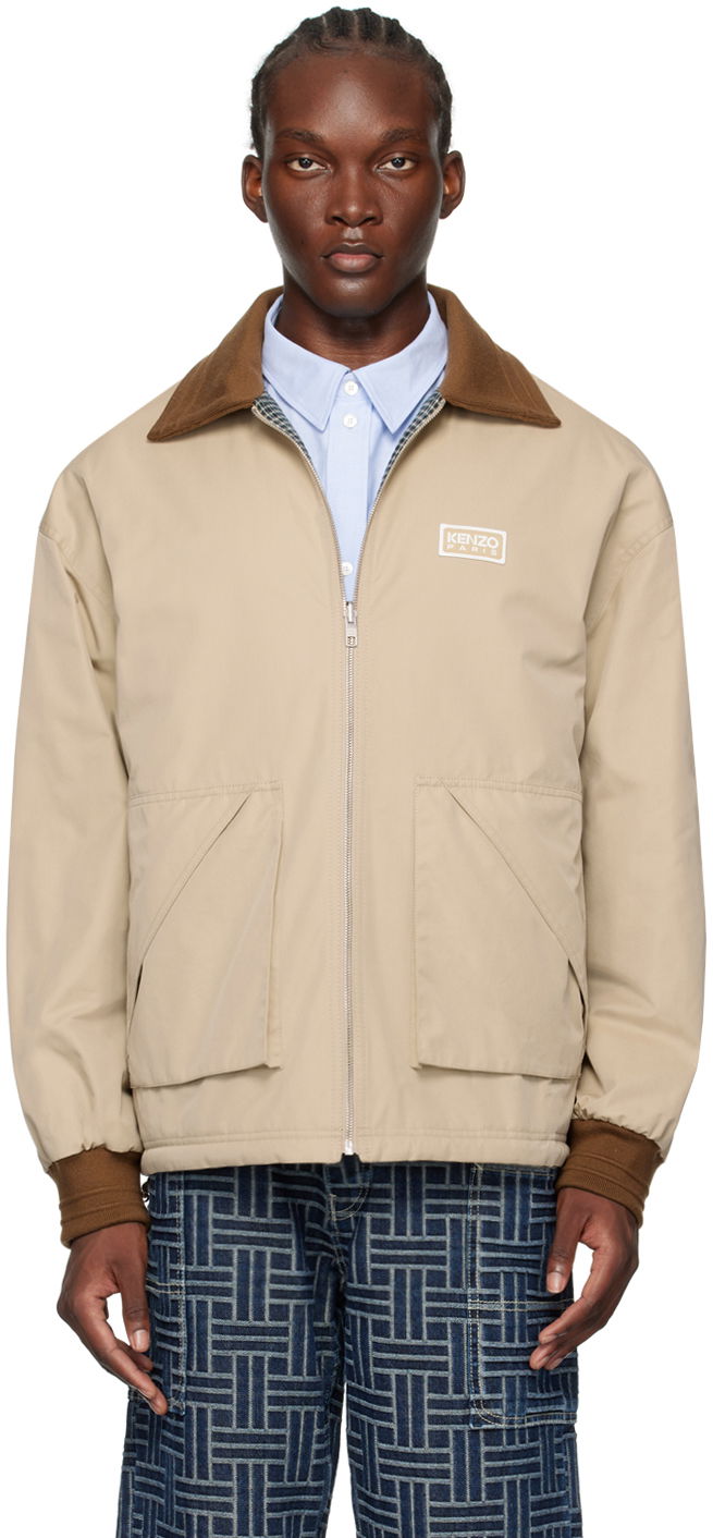 Jacka KENZO Beige Paris Coach Reversible Jacket Beige | FE65BL0639OI