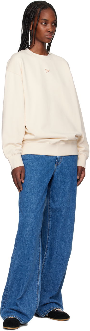 Sweater MAISON KITSUNÉ Maison Kitsuné Baby Fox Patch Oversize Sweatshirt Beige | OW00301KM0325, 3