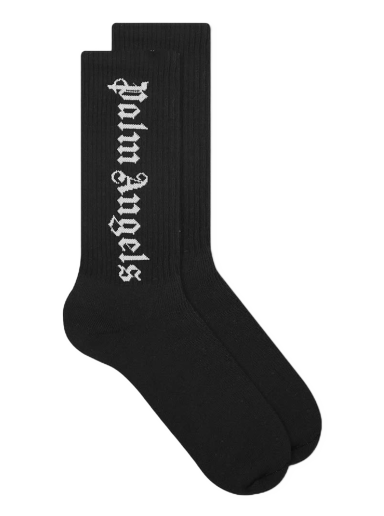Strumpor Palm Angels Logo Socks Svart | PMRA001C99FAB0021001
