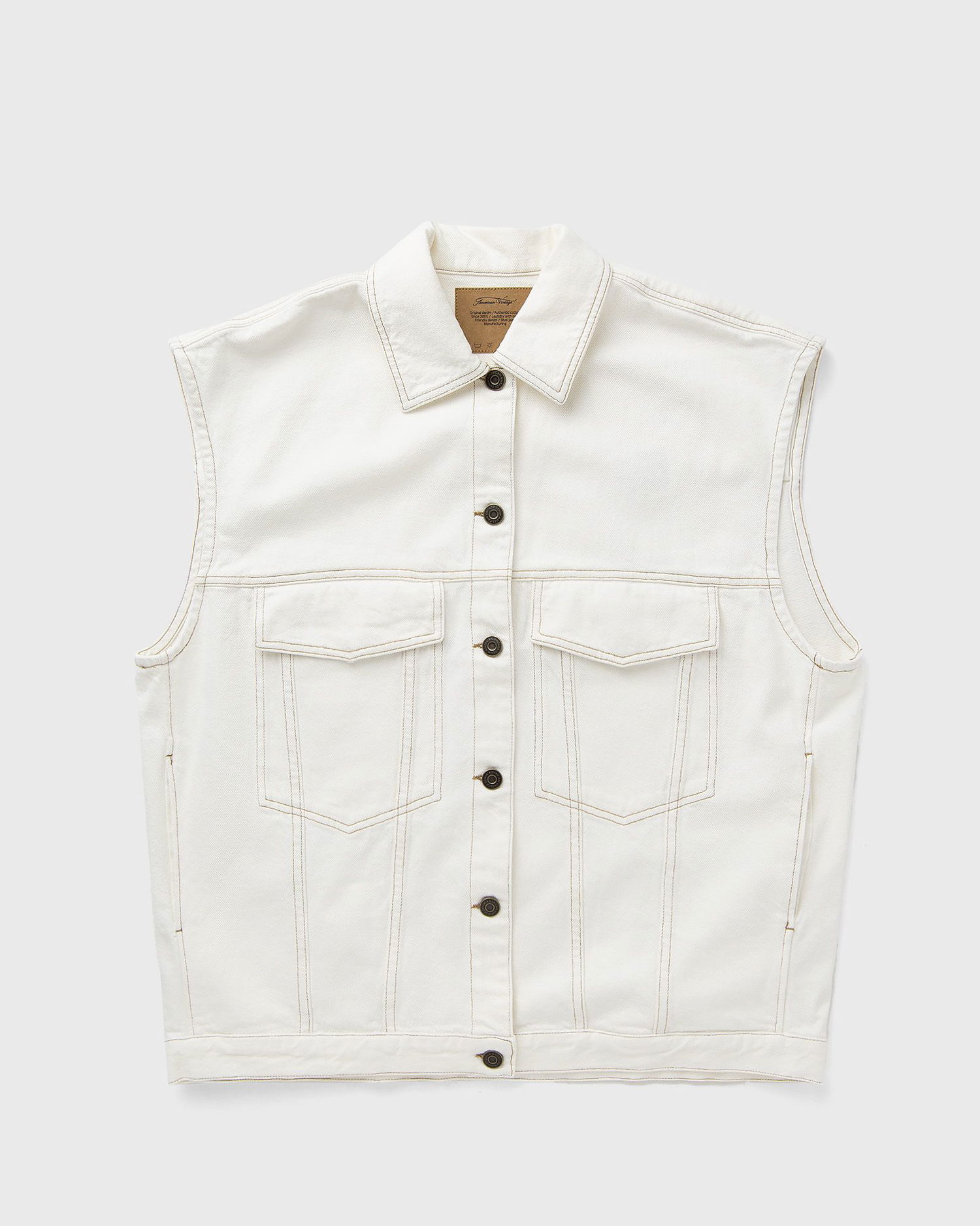 Väst American Vintage Sleeveless Denim Vest Vit | JOZ16AE25-OFF-WHITE, 0