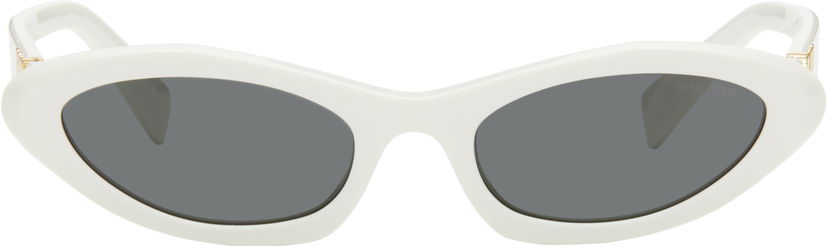 Solglasögon Miu Miu Miu Miu Pointed Cat Eye Acetate Sunglasses Vit | 0MU 09YS 8056597897761