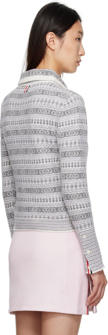 Sweater Thom Browne Thom Browne Wool Flannel & Mohair Jacquard Sweater Grå | FKA497A-Y1029, 2