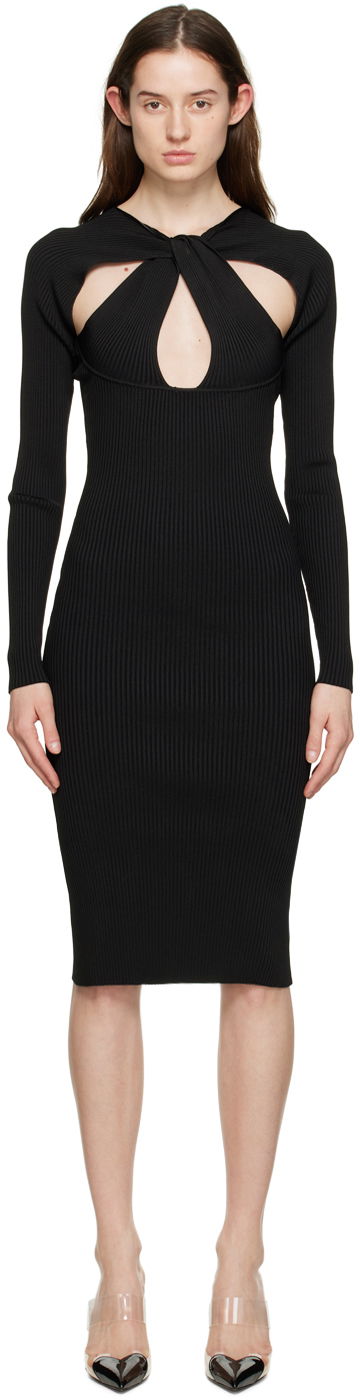 Klä Coperni Twisted Cutout Midi Dress Svart | COPML39600