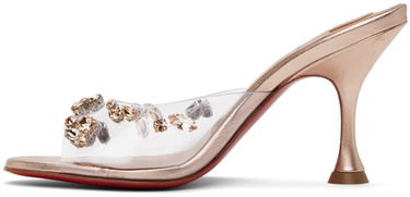 Skovård Christian Louboutin Christian Louboutin Degraqueen 85 Embellished Clear Strap Kitten Heel Mules Rosa | 3230288, 2