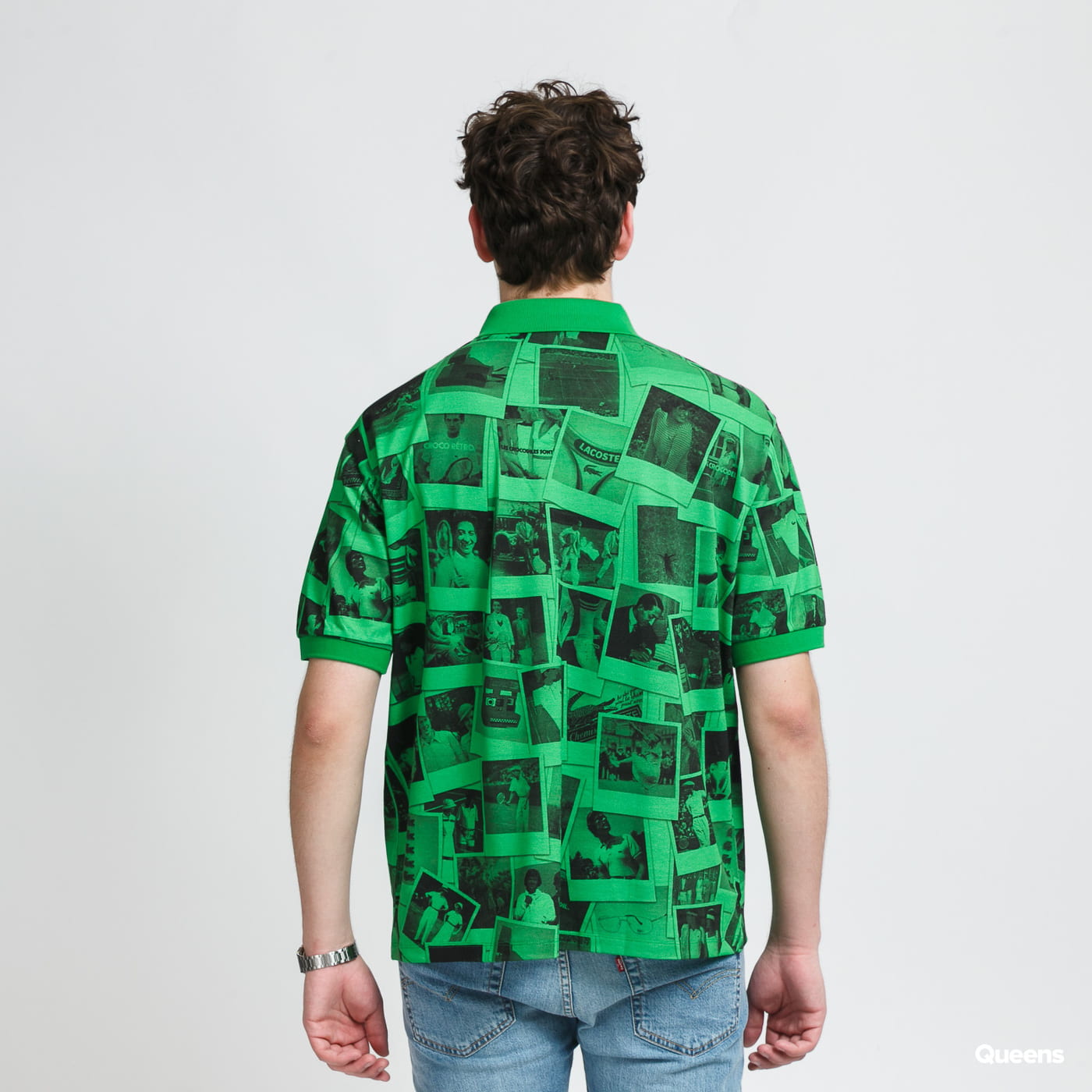 Polotröja Lacoste Live Polaroid x Loose Fit Print Polo Shirt Grön | PH2182 6KP, 1