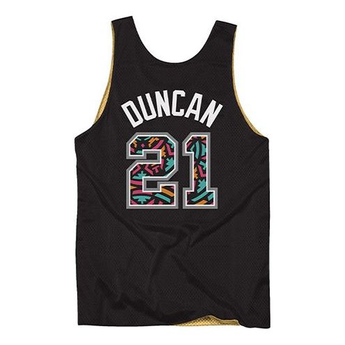 Linne Mitchell & Ness Mitchell & Ness Spurs Tim Duncan Reversible Mesh Tank Svart | MSRVMI19003-SASBKGD03TDU