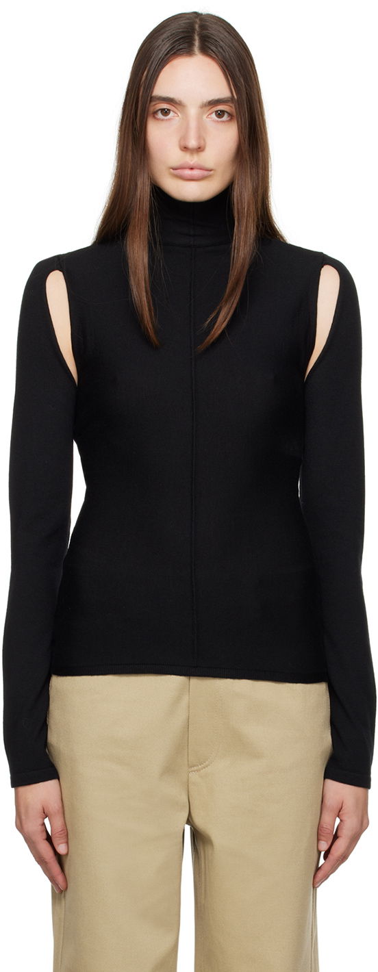 Sweater Khaite 'The Marlowe' Cutout Turtleneck Top Svart | 9405511, 0