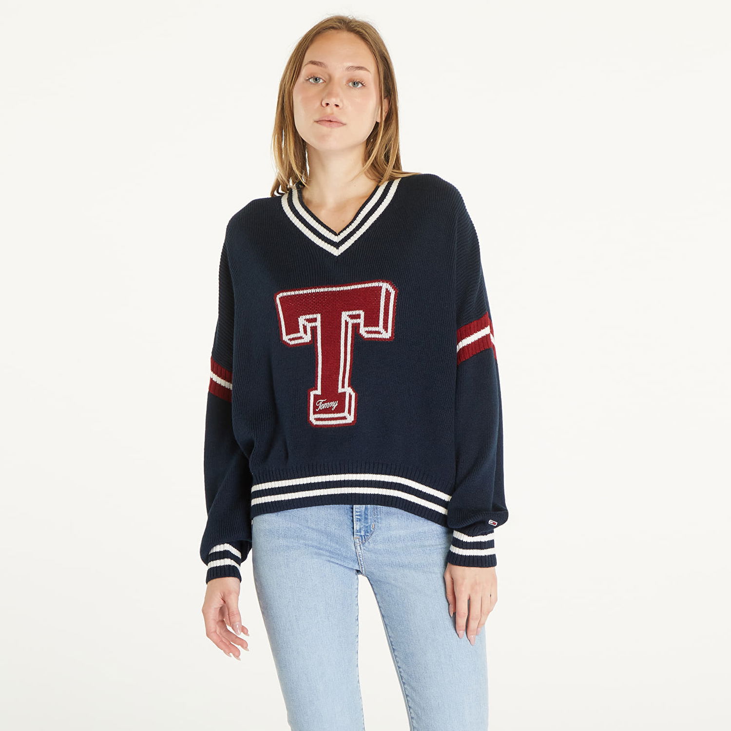 Sweater Tommy Hilfiger Letterman Sweater Blue Mörkblå | DW0DW18519 C1G, 0