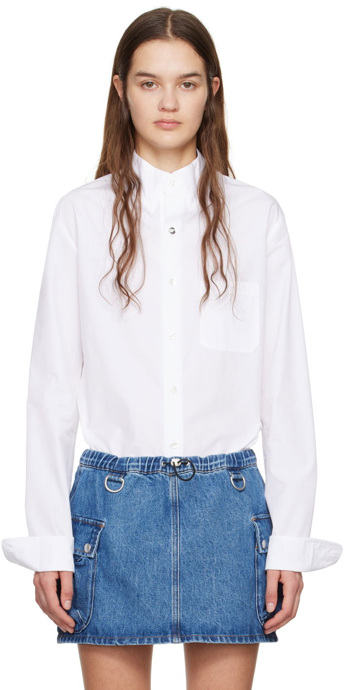 Skjorta Coperni Band Collar Shirt Vit | COPCH34300