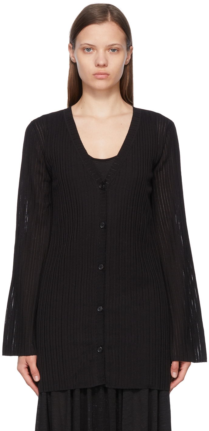 Sweater CHLOÉ Silk Buttoned Cardigan Svart | CHC22UMC05520
