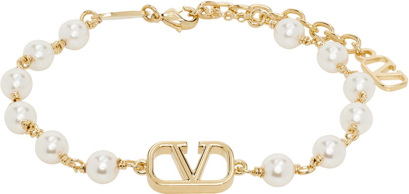 Armband Valentino Valentino Garavani VLogo Signature Pearl Bracelet Metallisk | 6W2J0G16UXM