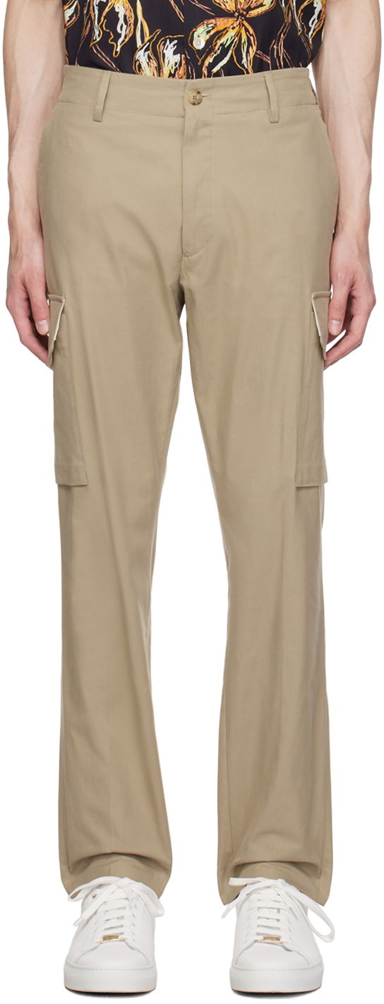 Cargo byxor Paul Smith Paul Smith Cargo Pants with Elasticized Waistband Beige | M1R-417Y-L01314