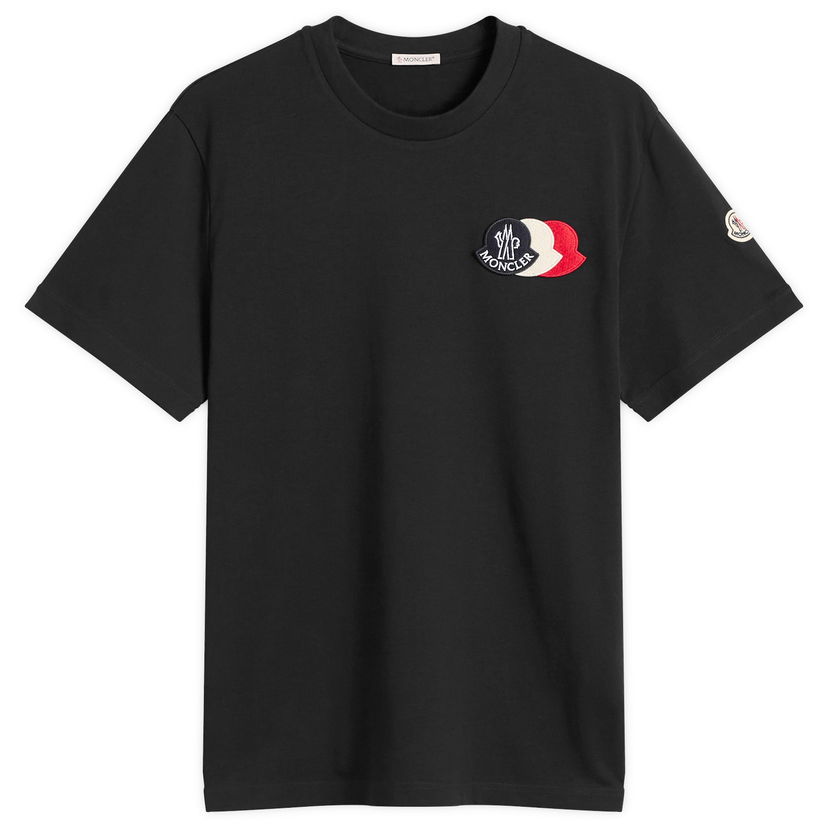 T-shirt Moncler Men's Triple Logo Heavy Cotton T-Shirt, Size Large, Moncler Svart | 8C000-56-89AUG-778