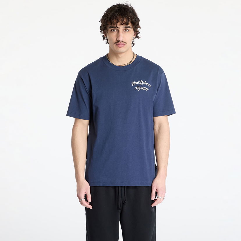 T-shirt New Balance Relaxed League Athletics T-Shirt Mörkblå | MT43556NNY