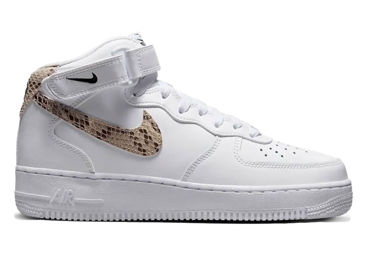 Sneakers och skor Nike Air Force 1 '07 Mid White Snake Swoosh W Vit | DD9625-101, 0