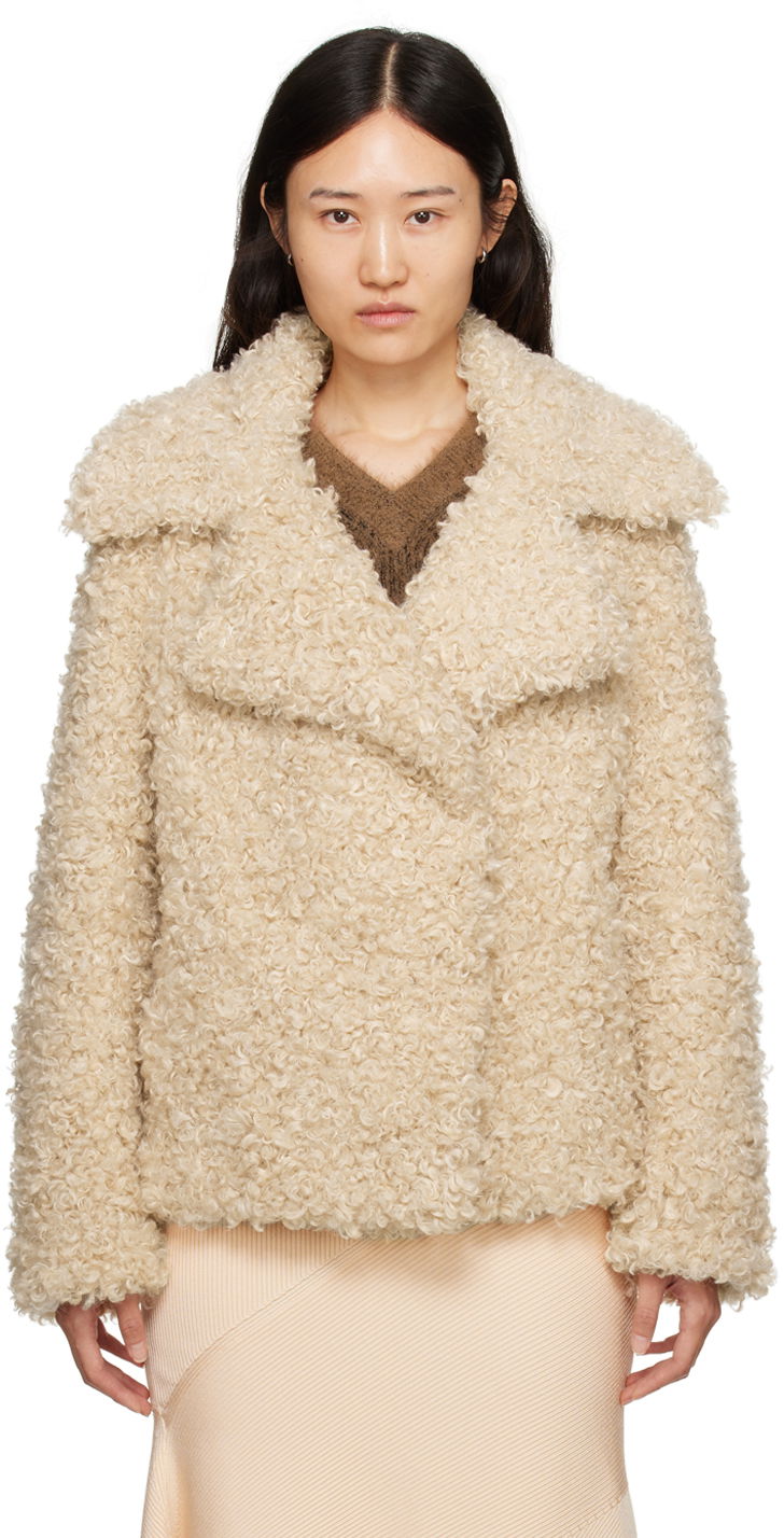 Jacka Stella McCartney Teddy Faux-Shearling Jacket Beige | 6600523CU902