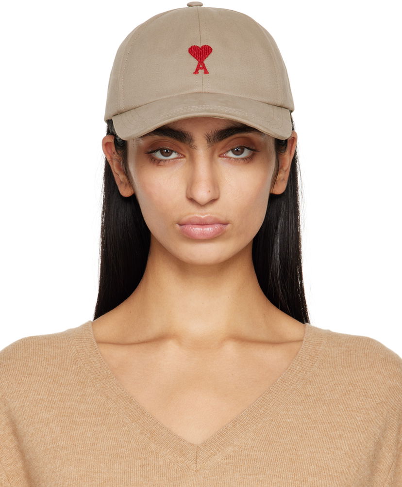 Keps AMI Cœur Embroidery Cap Beige | UCP006.AW0041