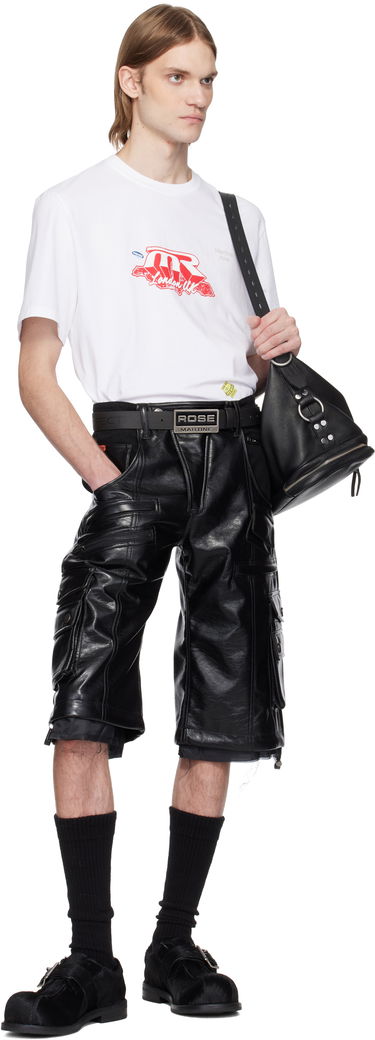 Shorts Martine Rose Martine Rose Faux-Leather Utility Shorts Svart | 540LP02001, 4