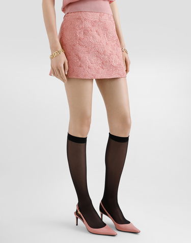 Kjol Dolce & Gabbana Dolce & Gabbana Floral Jacquard Miniskirt Rosa | F4A8CTHJMQKF0473, 3