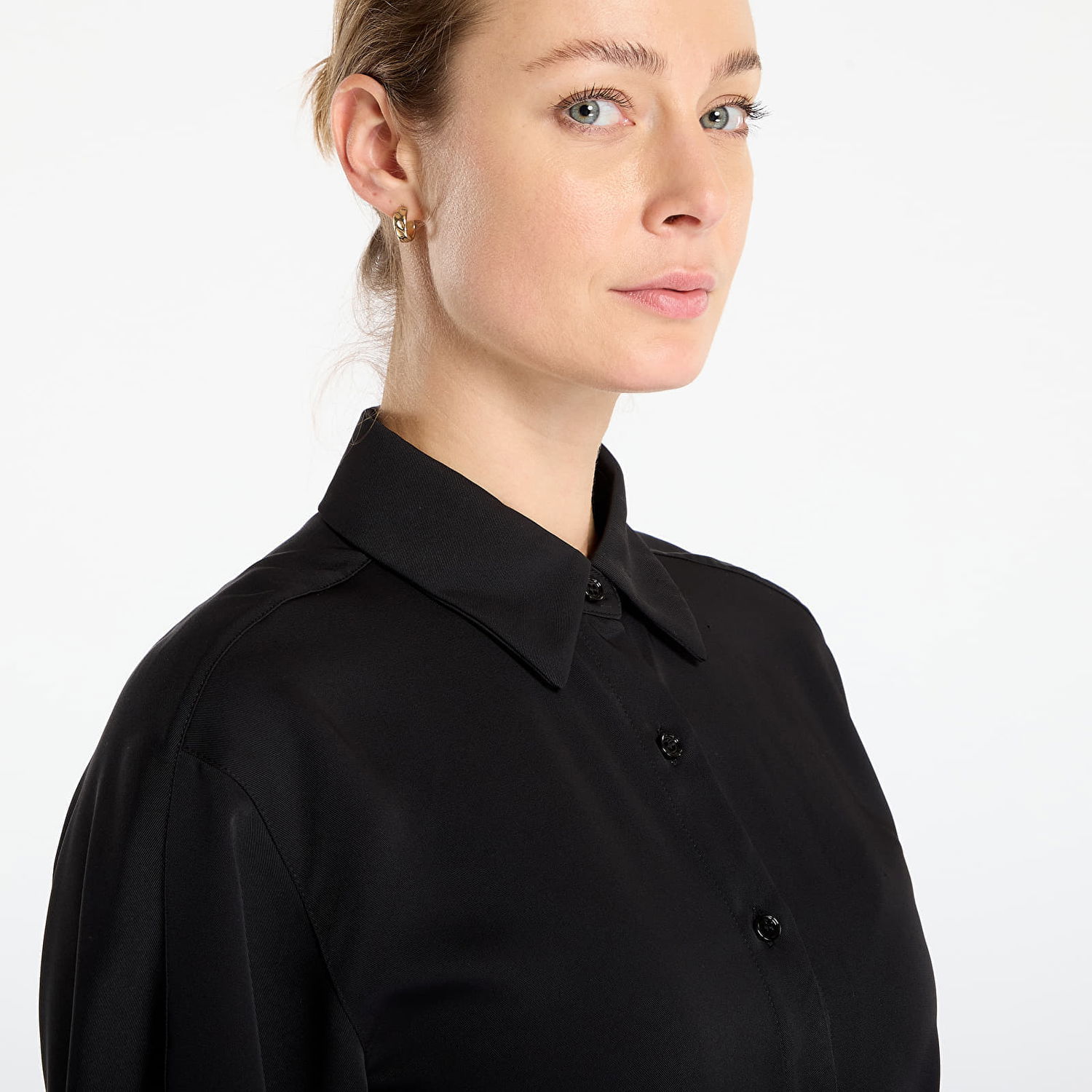 Skjorta Samsoe Samsoe Samargot Short Sleeve Collared Button-Up Shirt Svart | F25300084_CLR000021, 1