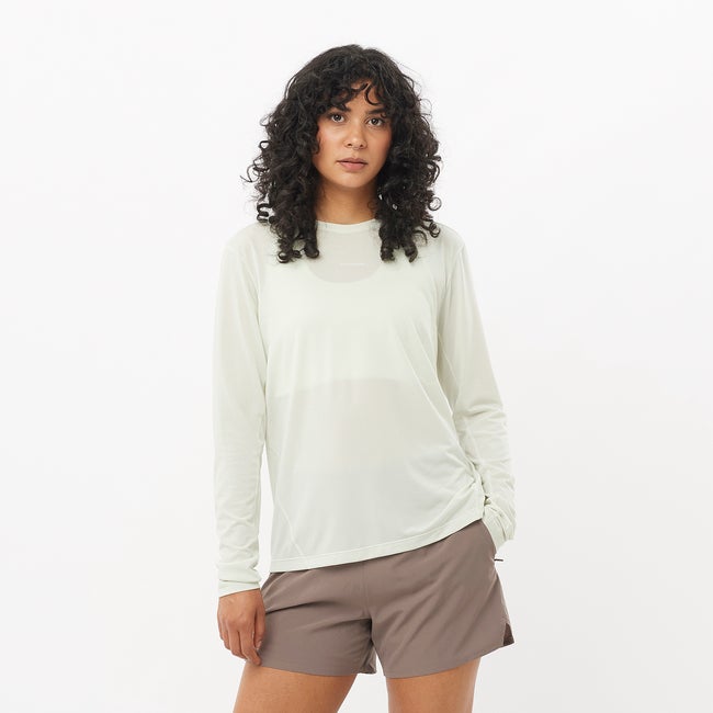 T-shirt Salomon Shakeout Core Long Sleeve T-Shirt Vit | LC2476800