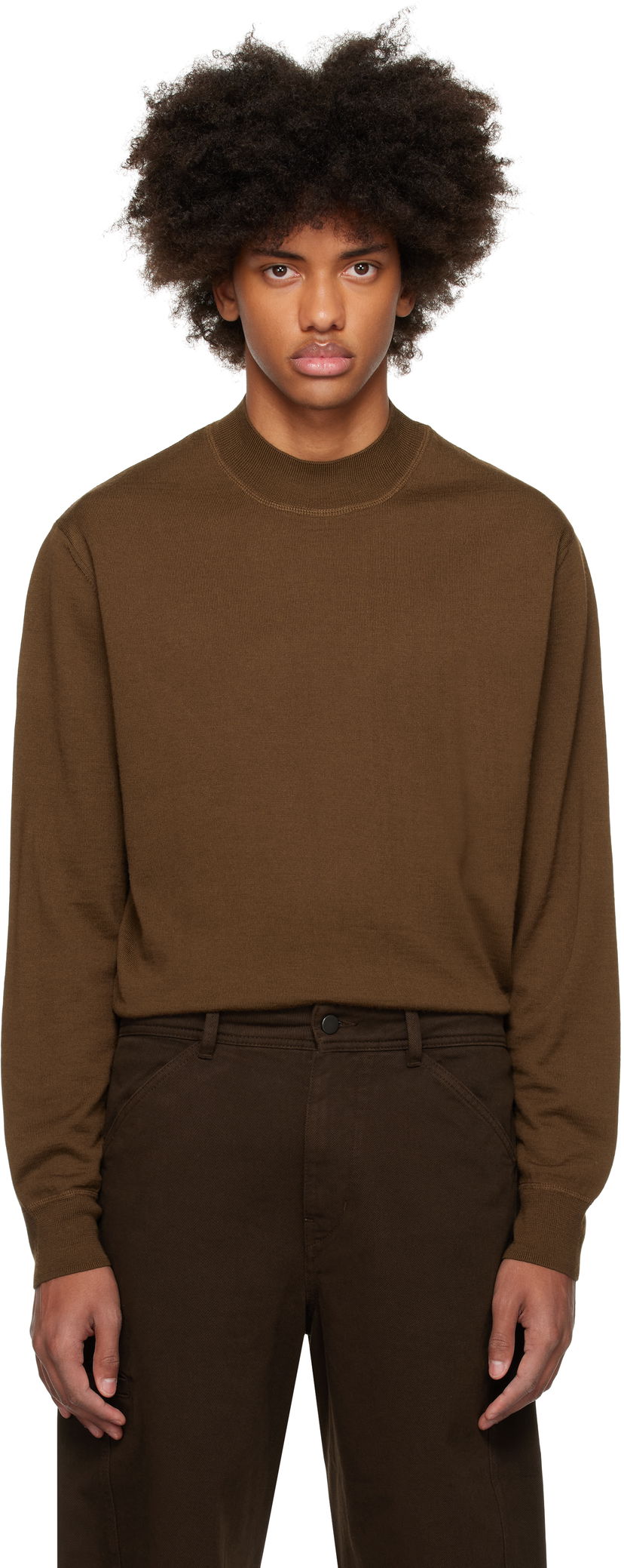 Sweater LEMAIRE Mock Neck Sweater Brun | TO1321 LK087