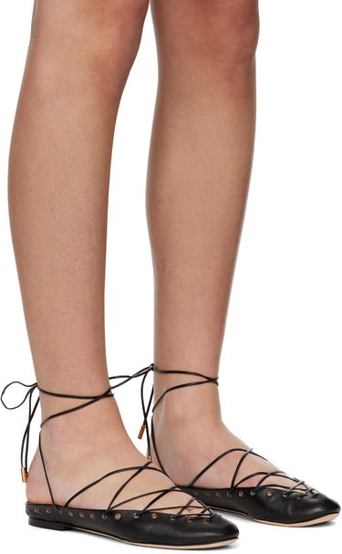 Sneakers och skor CHLOÉ Chloé 'Chloé' Ghillies Ballerina Flats Svart | CHC25U10BRI, 3