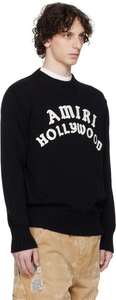 Sweater AMIRI Amiri Hollywood Crew Sweater Svart | AMKNCW1094, 1