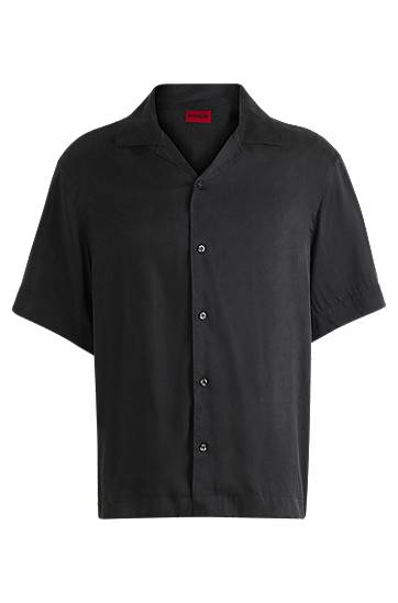 Skjorta BOSS Loose-Fit Twill Shirt Svart | 50539342