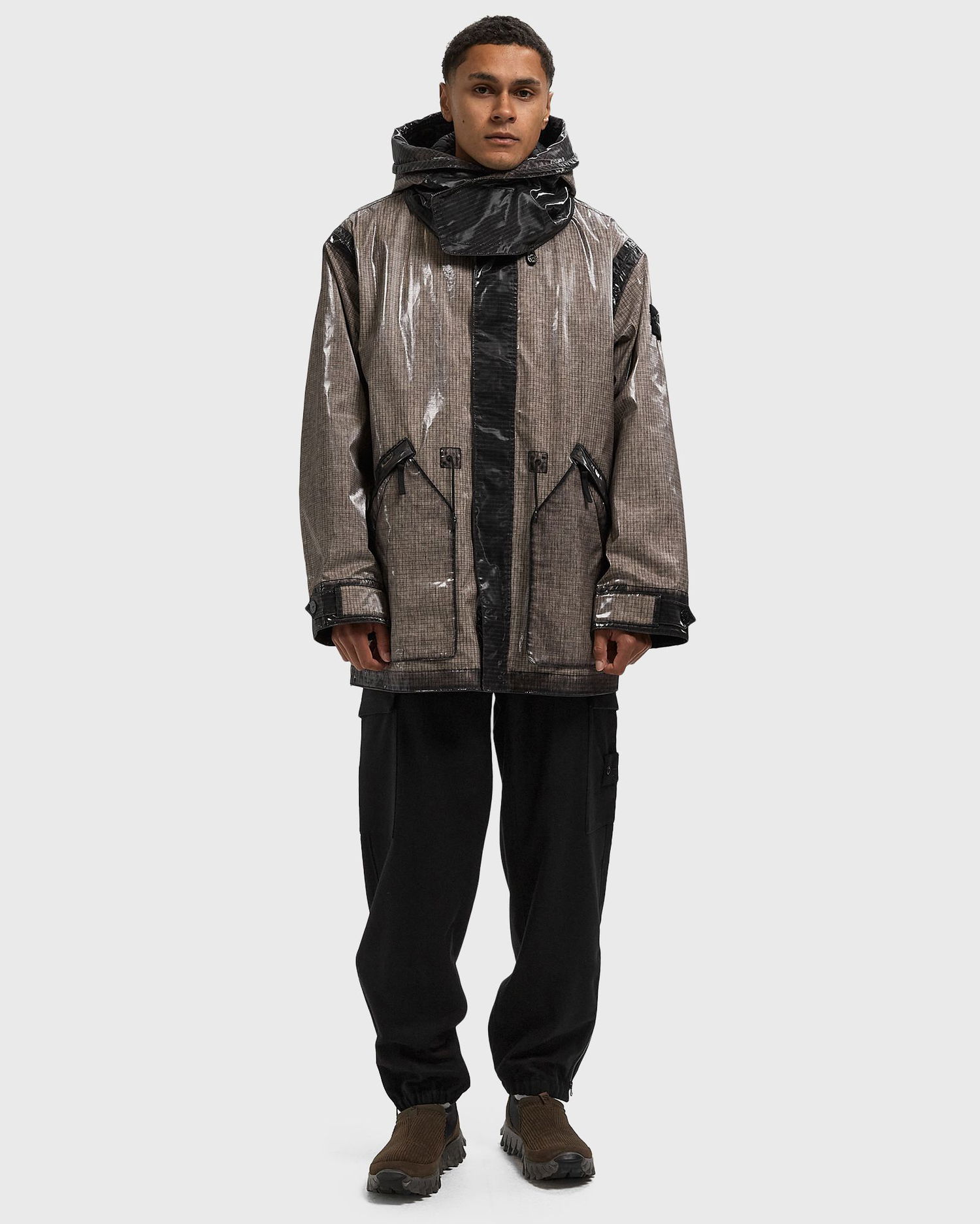 Cargo byxor Stone Island Fleece Cargo Trousers with Elastic Waist and Zipped Cuffs Svart | K2S153100021S0F24.V0029, 1