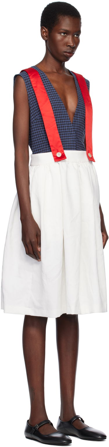 Kjol Comme des Garçons Comme des Garçons Girl Gabardine & Satin Midi Skirt Vit | NO-A005-051, 1