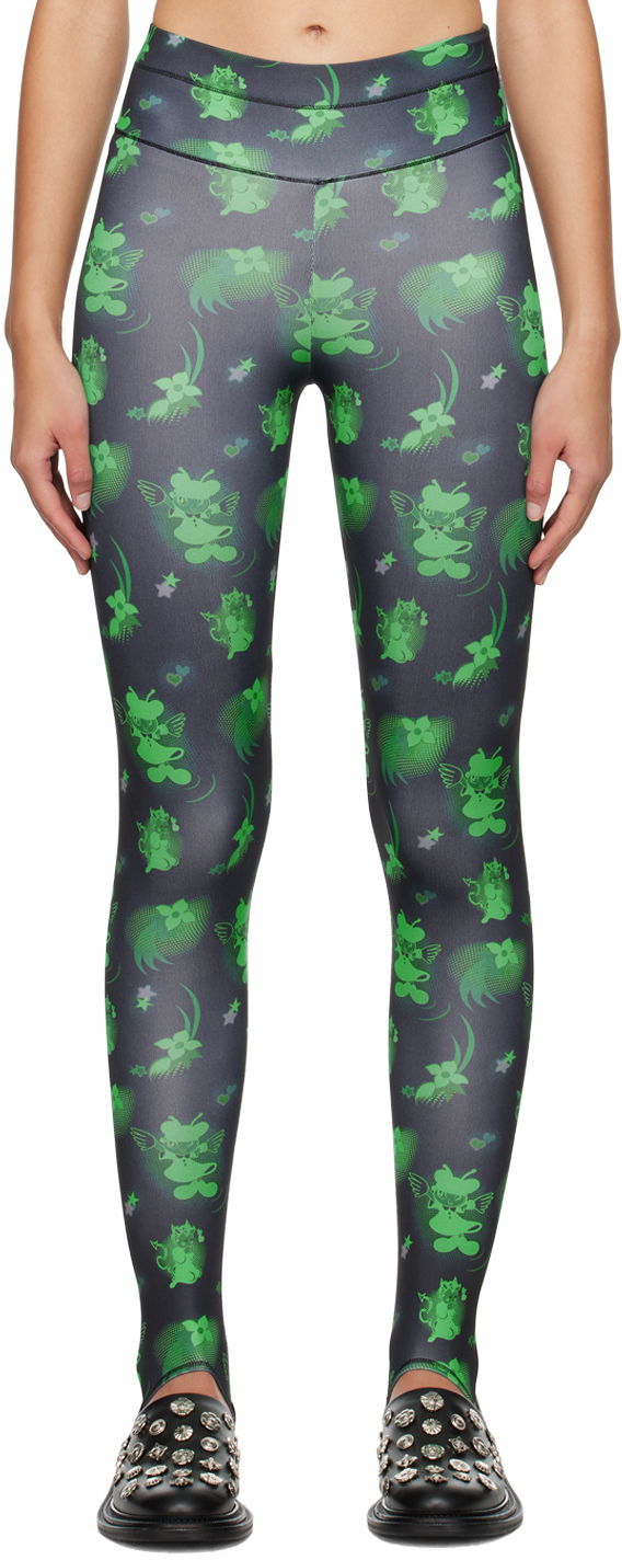 Damasker Chopova Lowena Cartoon Print Leggings Grön | 4093