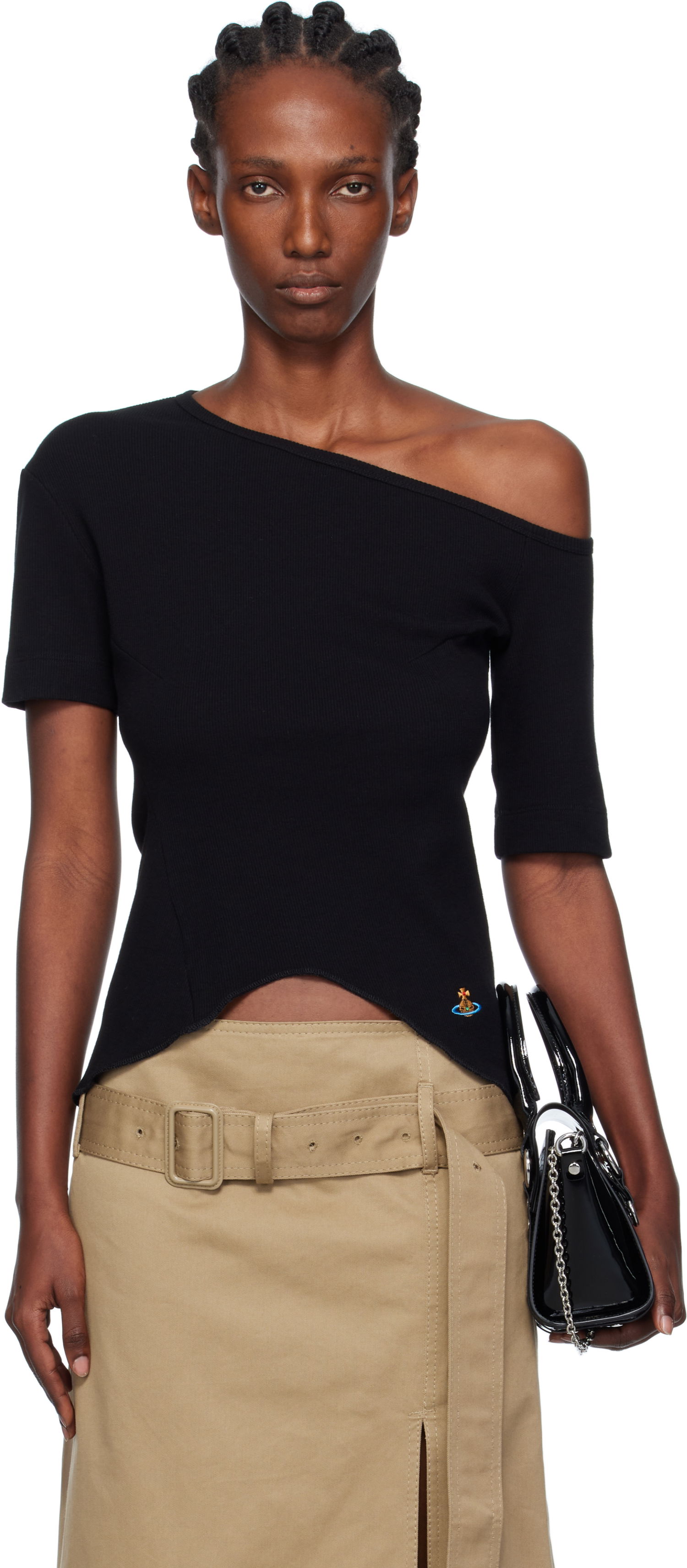 T-shirt Vivienne Westwood Vivienne Westwood Asymmetrical Shoulder T-Shirt Svart | 1G010010-J009C-, 0