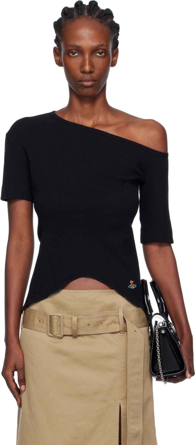T-shirt Vivienne Westwood Vivienne Westwood Asymmetrical Shoulder T-Shirt Svart | 1G010010-J009C-