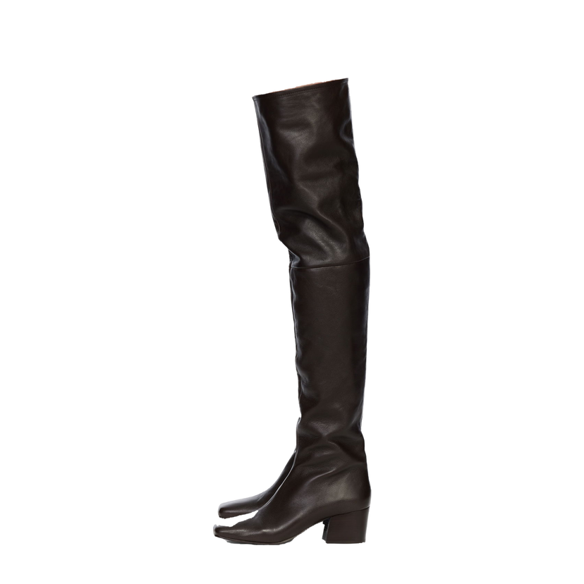 Sneakers och skor LEMAIRE Knee-High Leather Boots Brun | FO0070 LL0043