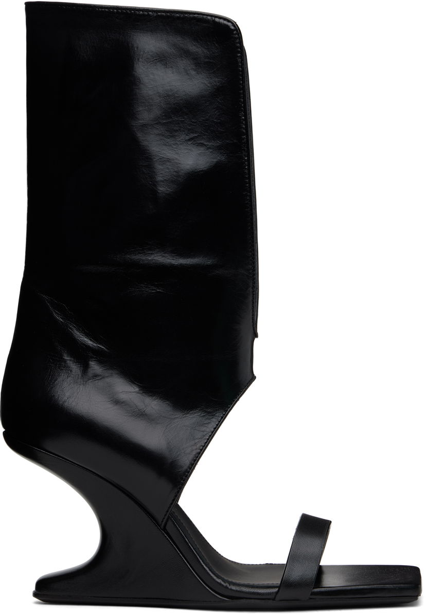 Sneakers och skor Rick Owens Rick Owens Hollywood Winged Cantilever Heeled Sandals Svart | RP01E7853 LGT
