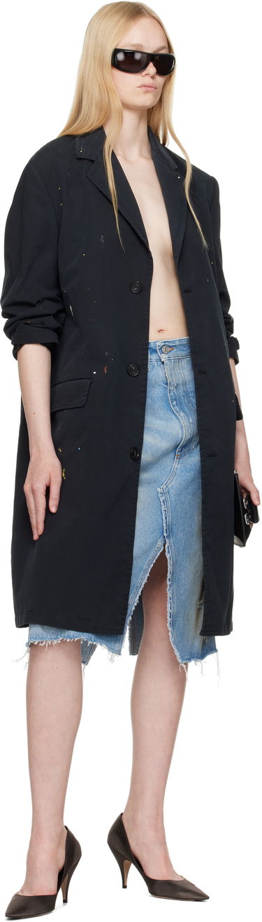 Kjol Maison Margiela MM6 Maison Margiela Distressed Denim Midi Skirt Blå | S62MI0034 M30018, 3