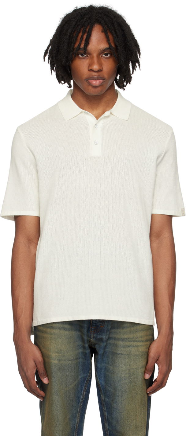 Polotröja rag & bone Rag & Bone Harvey Knit Polo Vit | MBS22HS019UC19
