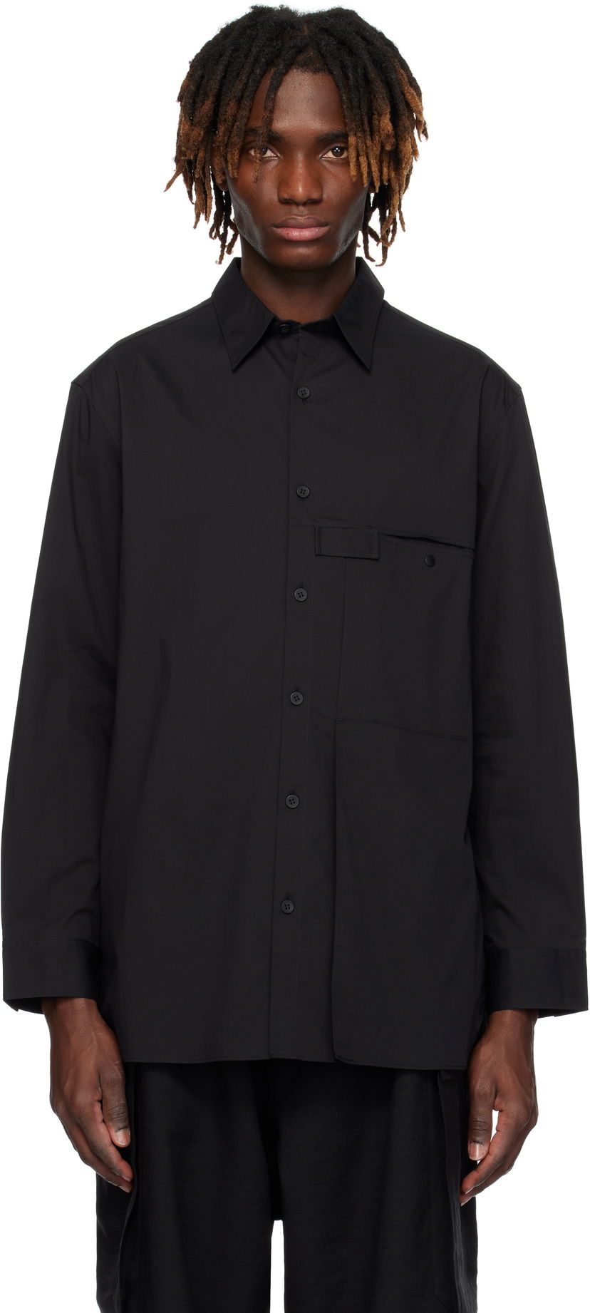 Skjorta Y-3 Y-3 Pleated Pocket Shirt Svart | JI7082