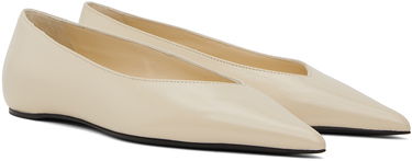 Kläder TOTEME TOTEME Asymmetric Ballerina Flats Beige | 241-WAS990-LE0046, 3