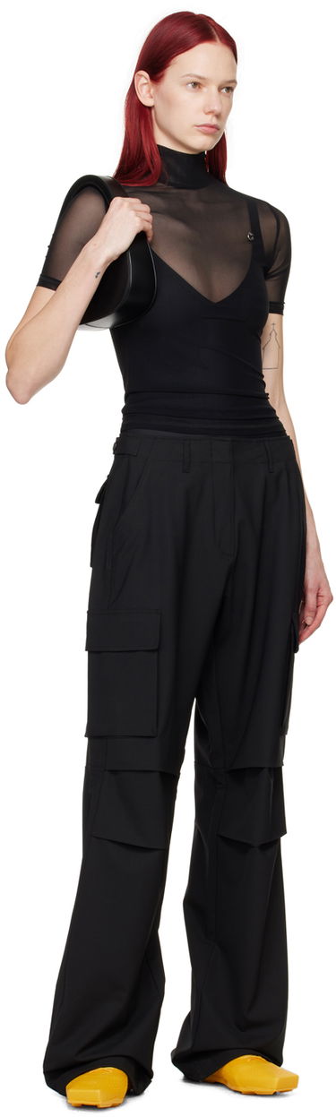 T-shirt Coperni Coperni Semi-Sheer High Neck Top Svart | COPJS20BIS557, 3