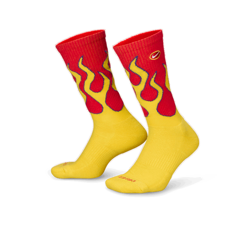 Strumpor Nike Everyday Plus Cushioned Mid Socks Gul | IB2285-657