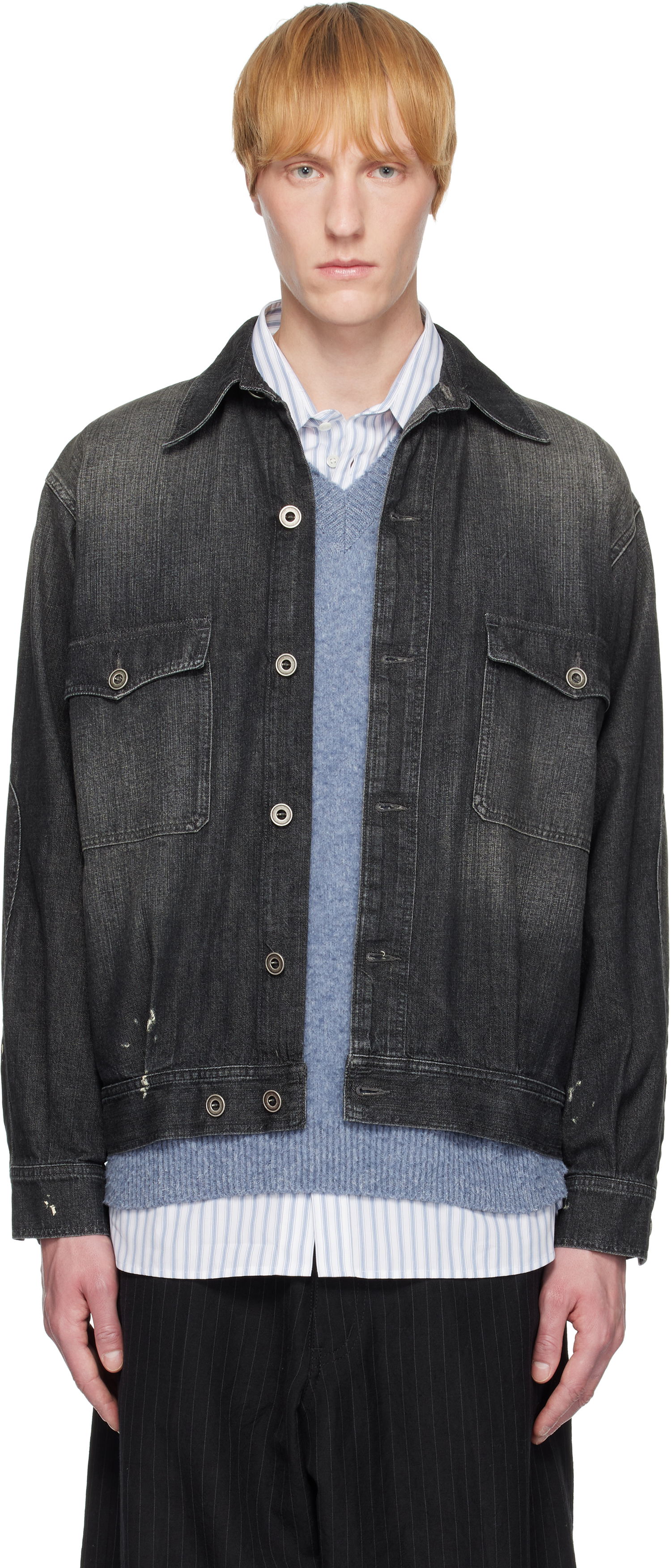 Jacka Maison Margiela Maison Margiela Distressed Denim Jacket Svart | S50AM0649 M30025, 0