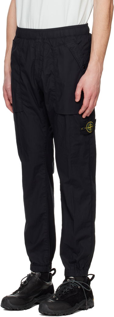 Cargo byxor Stone Island Stone Island Stretch Cotton Tela Paracadute Sweatpants Svart | K1S15 3100017 S0003, 3