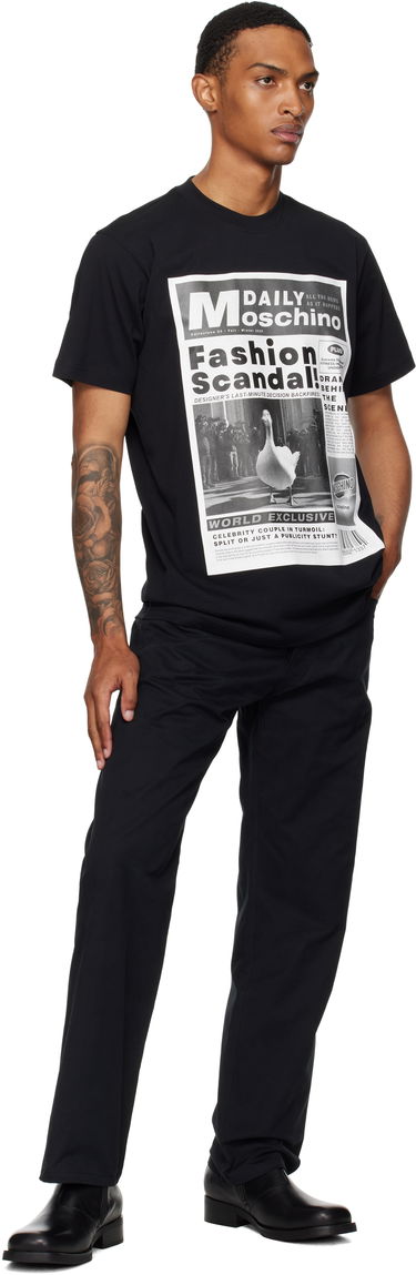 T-shirt Moschino Moschino Daily Newspaper Graphic Tee Svart | 252ZZ072452411555, 3