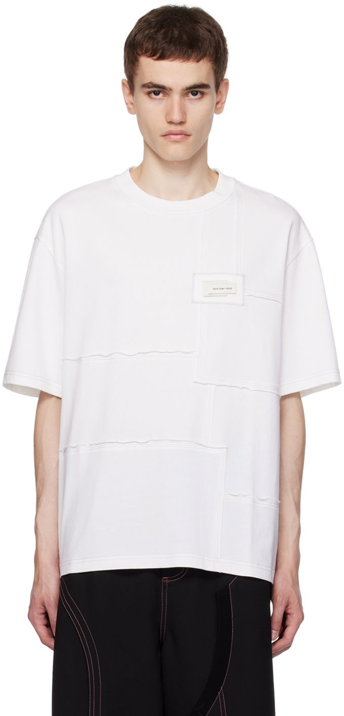 T-shirt Feng Chen Wang Feng Chen Wang Paneled T-Shirt Vit | FMF16TS03