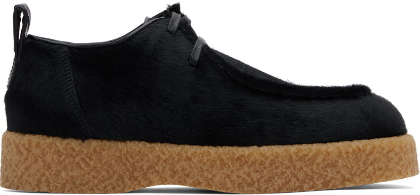 Sneakers och skor Bottega Veneta Torino Hairy Lace-Up Derbys with Crepe Soles Svart | 806448V2CU01000