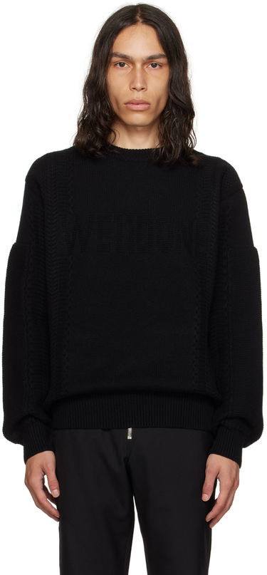 Sweater We11done We11done Square Patch Sweater Svart | WD-KT3-23-643-U-BK, 0