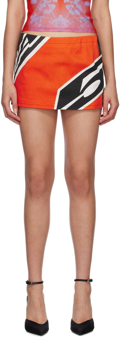 Kjol Miaou Miaou Fig Print Miniskirt Röd | 4016SCROM